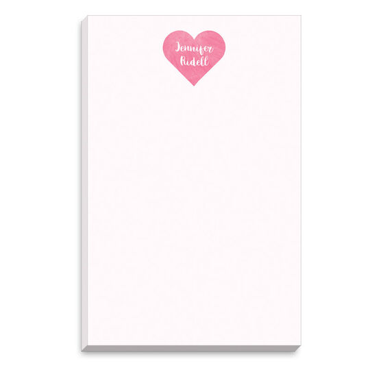 Pink Watercolor Heart Notepad